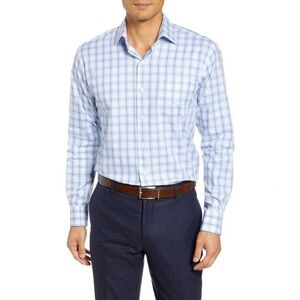 Peter Millar Crown Warren‎ Tartan Shirt Button Plaid Long Sleeve Career Pocket